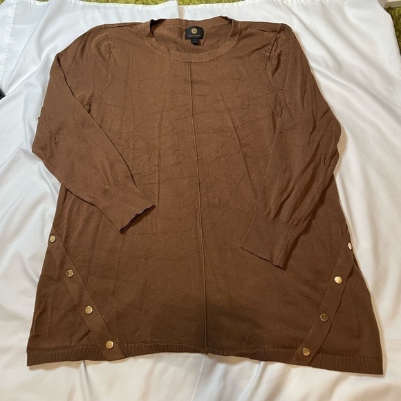 JM Collection size large brown crew neck sweater - Picture 1 of 6